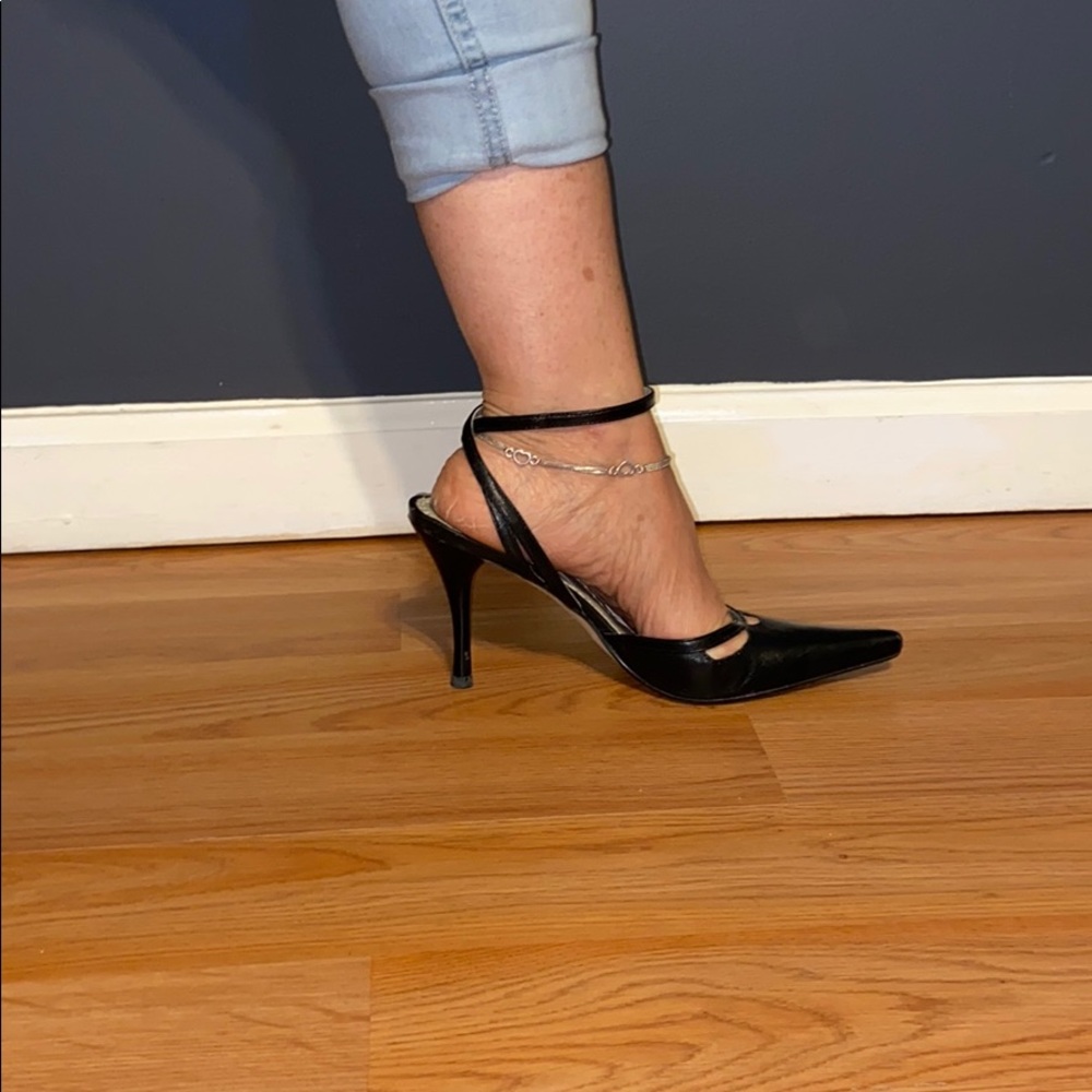 BCBGirls Black Ankle Strap Pointy Toe